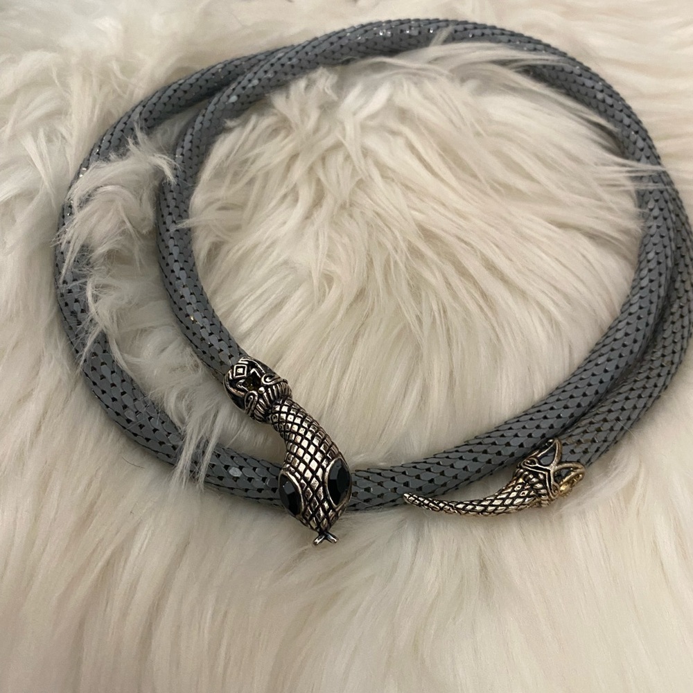 DL Auld Vintage Designer Snake Belt or Necklace - Gray